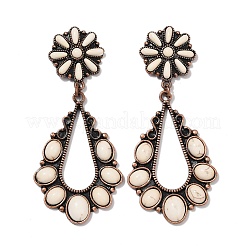 Серьги-гвоздики из сплава синтетической бирюзы&nbsp;LS-EJEW-U053-12R