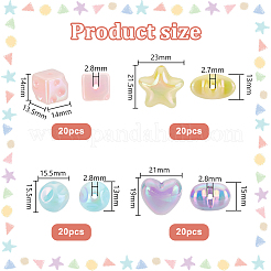 4 стиль УФ-покрытие акриловые бусины MACR-PH0001-84