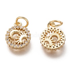 Латунные микропаве прозрачные кубические циркониевые подвески ZIRC-C020-70G
