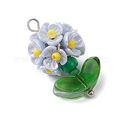 Подвески-цветы из стеклянных бусинок&nbsp;PALLOY-MZ00521-03