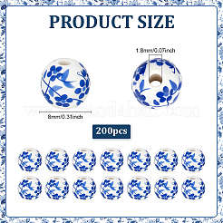 200шт фарфоровые бусины ручной работы PORC-ME0001-10