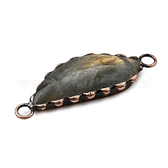 Подвески-фигурки из латунного паве из натурального лабрадорита с перьями&nbsp;G-Q350-03A