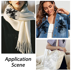 4 шт. 2-цветная полиэстеровая вышивка с пайетками&nbsp;DIY-CY0001-98