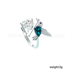 Цинковый сплав с листьями и птицами и манжетными кольцами из стразов FS-WGB05C2-01