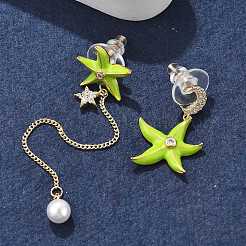 Латунь кубического циркония серьги стержня&nbsp;EJEW-D301-03G-04