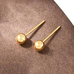 Круглые серьги-гвоздики из латуни&nbsp;EJEW-C171-01B-G