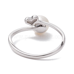 Круглые кольца на палец с натуральным жемчугом RJEW-P113-08P