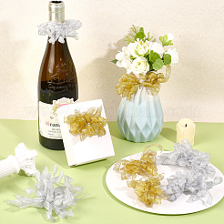 8 пакет 2 цвета цветочный полиэстеровый орнамент&nbsp;DIY-HY0003-33