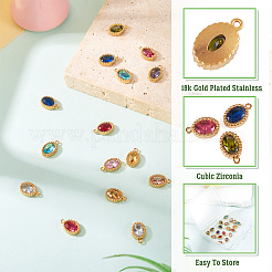 20 шт. 10-х цветные подвески из нержавеющей стали 304 с микропаве из кубического циркония STAS-TA0002-92