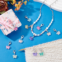 10 комплект подвесных украшений в виде бабочек из прозрачного стекла HJEW-PH0001-64