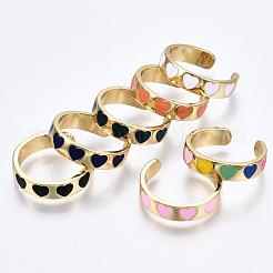 Манжеты из латуни с эмалью RJEW-S045-076-NR