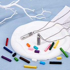 2 стиль 304 нержавеющая сталь коробка цепь полые колонны флакон духов подвеска ожерелья&nbsp;NJEW-FH0001-19