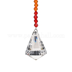 Подвеска-ловец солнца из стекла и железа HJEW-K047-02P-04