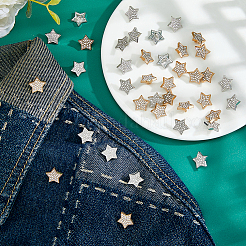 40 шт. 2-х цветные пуговицы из сплава с 1 отверстиями и стразами&nbsp;BUTT-HS0001-04