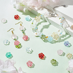 200шт 10 цвета окрашенные распылением прозрачные стеклянные бусины&nbsp;GLAA-PH0003-41