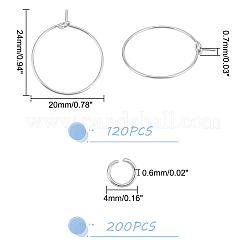 120 шт. фурнитура для сережек-колец из хирургической нержавеющей стали 316 STAS-UN0043-03