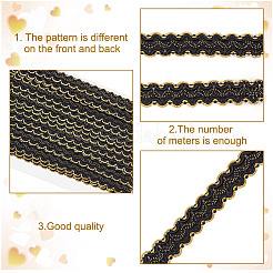 Волнистая кружевная лента из полиэстера и филиграни&nbsp;OCOR-WH0082-211A