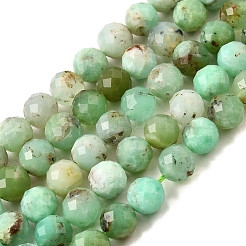 Натуральные хризопразные бисерные пряди G-G259-D16-5mm