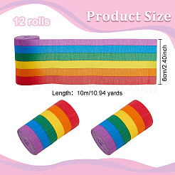 Радужные ленты из гофрированной бумаги для выпускного&nbsp;DIY-WH0622-448