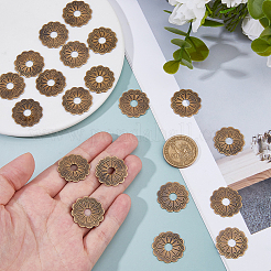 20 шт. латунные цветочные шайбы KK-FH0008-16AB