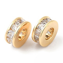 Латунные микро проложить кубического циркония бусы KK-P234-41G