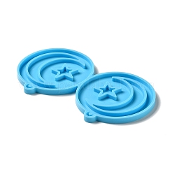 DIY плоские круглые силиконовые Молды с подвеской в виде звезды и луны&nbsp;LS-DIY-I099-15