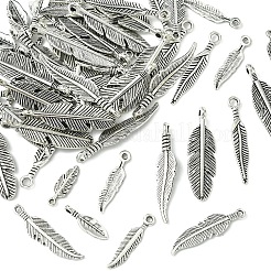 60 шт. подвески из сплава в тибетском стиле с перьями&nbsp;TIBEP-FS0001-21