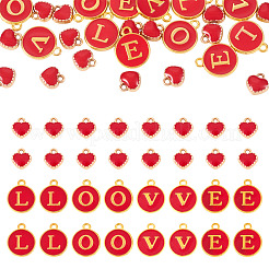 32 шт. 5 стиля позолоченных эмалевых подвесок из сплава&nbsp;ENAM-TA0003-13B