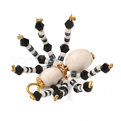 Подвески из окрашенной синтетической бирюзы и стеклянных бусин на тему Хэллоуина&nbsp;PALLOY-MZ00774-03