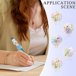 5 шт. бусины ручной работы из светящейся полимерной глины со стразами&nbsp;CLAY-YW0002-51