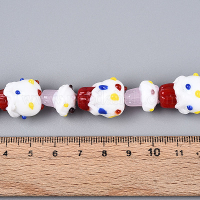 Бусы лэмпворк ручной работы LAMP-N028-12-1