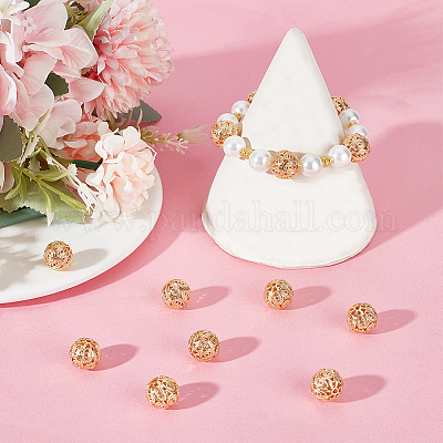 20 шт. латунные филигранные бусины KK-BBC0010-69-1