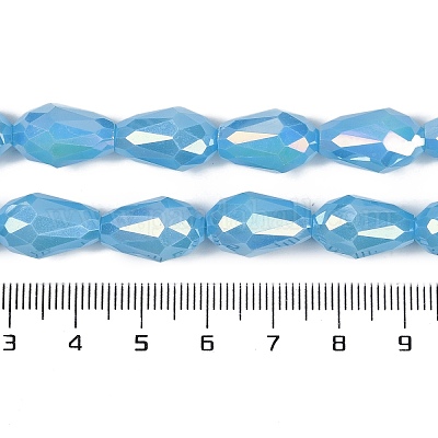 Непрозрачные однотонные гальванические стеклянные бусины EGLA-N013-P8mm-B10-1