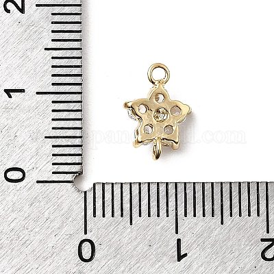 Подвески-подвески-цветочки из латуни с кубическим цирконием KK-H089-34G-02-1