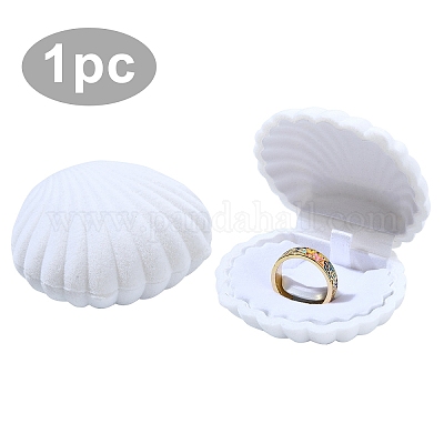 1 шт. бархатные шкатулки для хранения украшений в форме ракушки VBOX-YW0001-05C-1