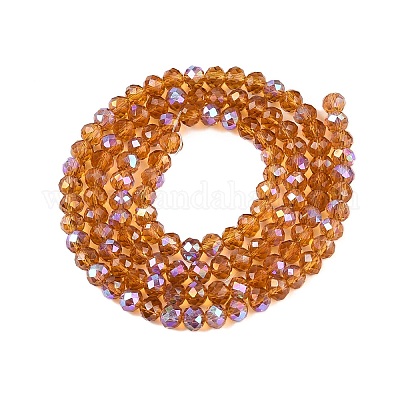 Стеклянные бусины с гальваническим покрытием  EGLA-A044-T4mm-L04-1