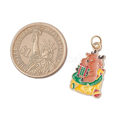 10шт рождественские подвески из сплава эмали PALLOY-JF04133-1