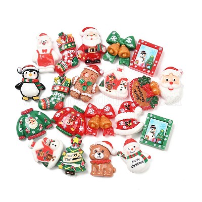 Кабошоны из непрозрачной рождественской смолы CRES-Z015-01A-1