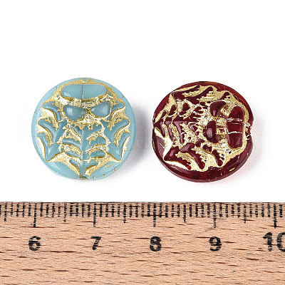 Плоский круглый с тремя стеклянными бусинами GLAA-T025-71M-1