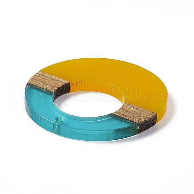 Подвески из прозрачной смолы и ореха RESI-M027-03J-1