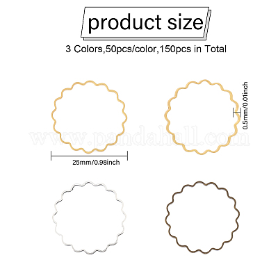 150 шт. 3-х цветные латунные соединительные кольца KK-CA0002-59-1