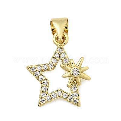 Латунные микро проложить кубического циркония подвески KK-I360-077G-1