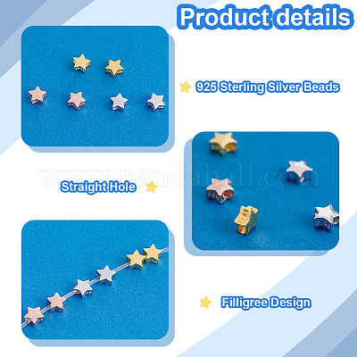 12 шт. 3 цвета 925 бусины из стерлингового серебра STER-PH0002-09-1