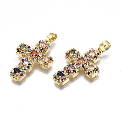 Латунные микро проложить кубического циркония подвески ZIRC-N039-157B-NF-1