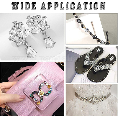 100 шт. 10 стиля цветок/конский глаз/капля пришивной стразы RGLA-GF0001-14A-1