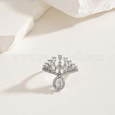 Женские кольца на палец из латуни с микропаве и кубическим цирконием LK0188-4-1