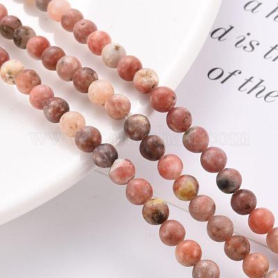 Круглые натуральные нити из бисера яшмы и кунжута G-S170-6mm-1