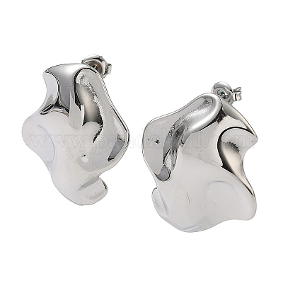 Серьги-гвоздики из нержавеющей стали 304 EJEW-K268-73P-1