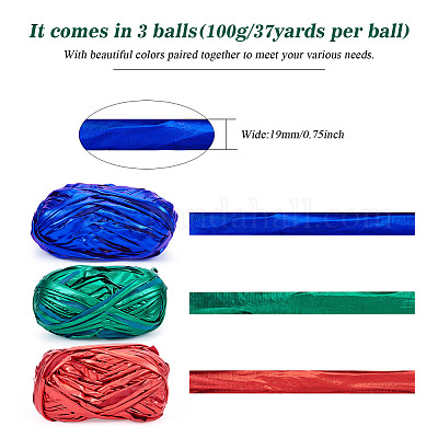 3 шт. 3-х цветная блестящая полиэстеровая лента&nbsp;OCOR-MB0001-01E-1