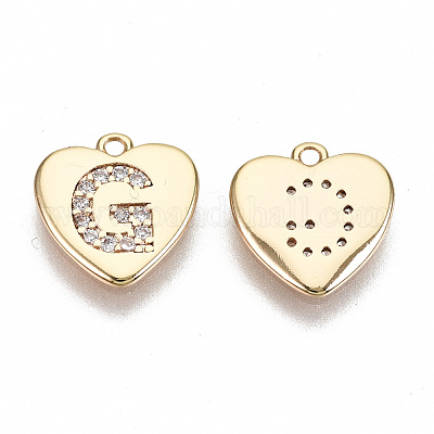 Латунные микропаве прозрачные кубические циркониевые подвески KK-N231-234G-NF-1